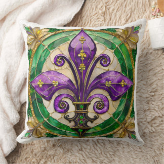 Mardi Gras Stains Glass Lilie Kissen