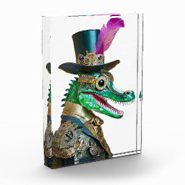 Mardi Gras Steampunk Party Animal Alligator Fotoblock
