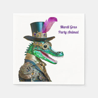Mardi Gras Steampunk-Party-Tier-Alligator Serviette