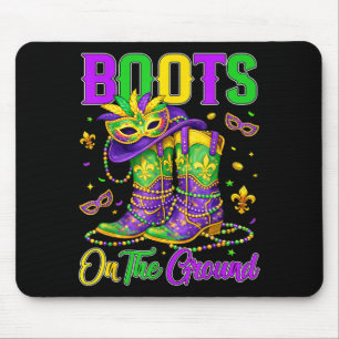 Mardi Gras Stiefel On The Ground Cowgirl Western B Mousepad