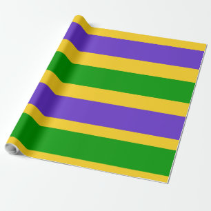 Mardi Gras Streifen Farben Geschenkpapier