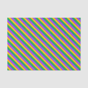 Mardi Gras Streifen Muster Lila-Gelb Seidenpapier