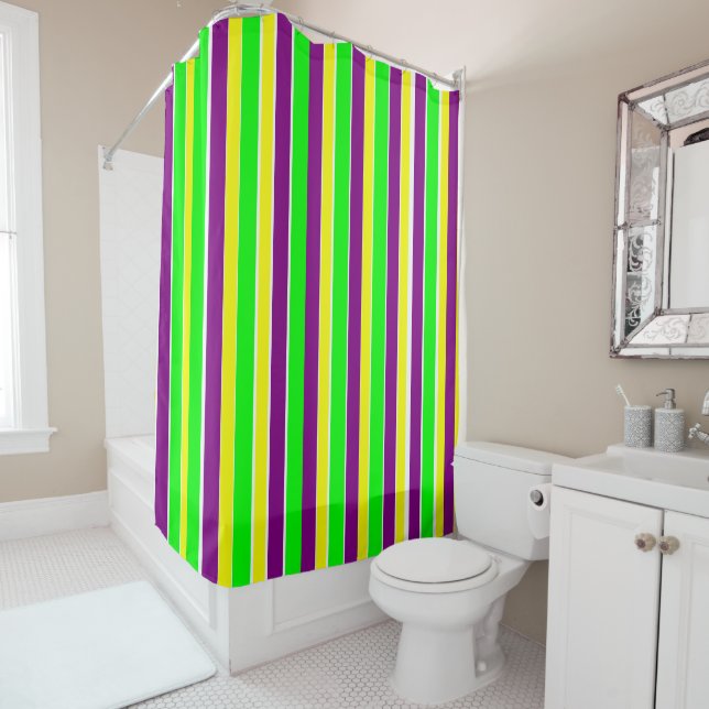 Mardi Gras Stripes Duschvorhang (Beispiel)