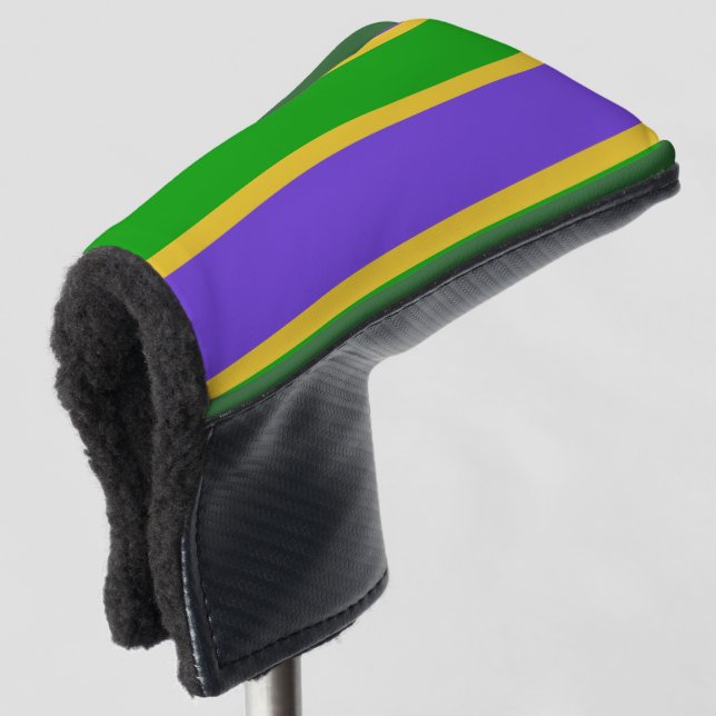 Mardi Gras Stripes Golf Headcover (3/4 Vorderseite)
