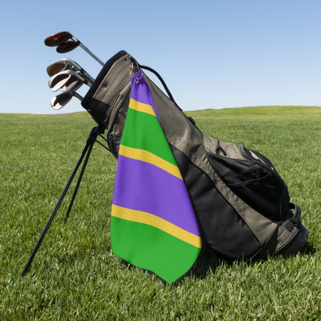 Mardi Gras Stripes Golfhandtuch (Gras)