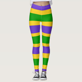 Mardi Gras Stripes Leggings