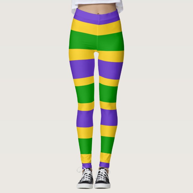 Mardi Gras Stripes Leggings (Vorderseite)