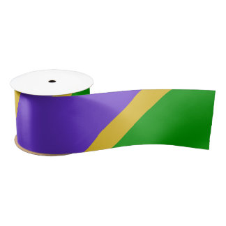 Mardi Gras Stripes Satinband