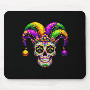 Mardi Gras Sugar Skull Jester Hat Mardi Gras Men W Mousepad