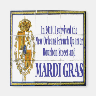 MArdi Gras Survivor Tile Mural Magnet