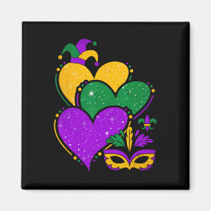 Mardi Gras Süße Herzen Frauen Mädchen Kinder Vinta Magnet