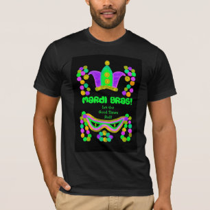 Mardi Gras T - Shirt für Männer mit Kronen, Maske,
