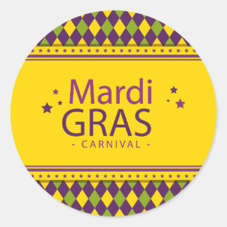 Mardi Gras Theme Runder Aufkleber