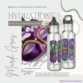 Mardi Gras Themed Stainless Steel Water Flasche Edelstahlflasche