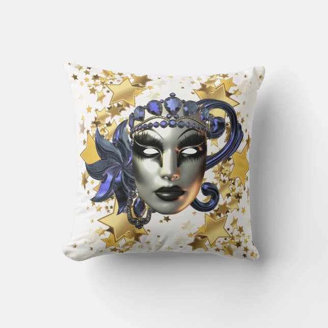 Mardi Gras Throw Pillow Kissen (Vorderseite)