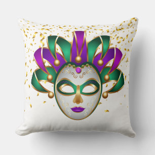 Mardi Gras Throw Pillow Kissen