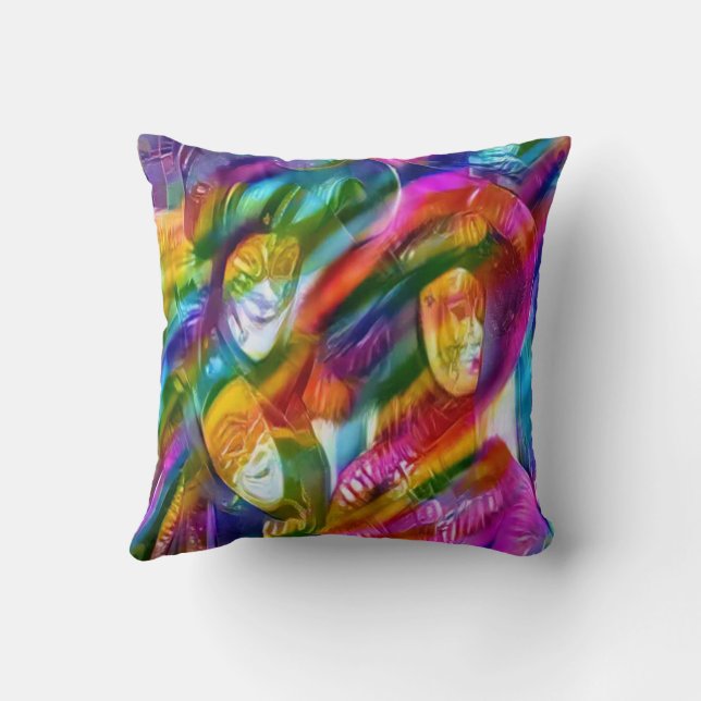 Mardi Gras Throw Pillow Kissen (Rückseite)