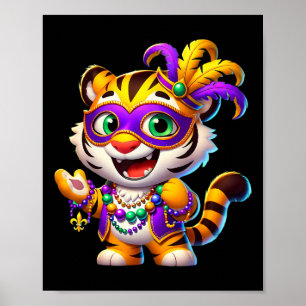 Mardi Gras Tiger Kostüm Tier New Orleans Party Poster