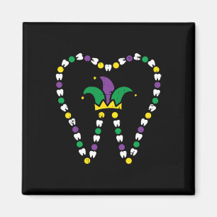 Mardi Gras Tooth Jester Hat Teeth Dentist Dental I Magnet