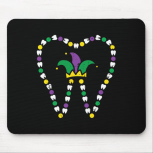 Mardi Gras Tooth Jester Hat Teeth Dentist Dental I Mousepad