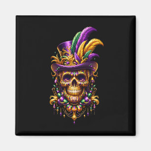 Mardi Gras Totenkopf-Zylinderhut New Orleans Mediz Magnet