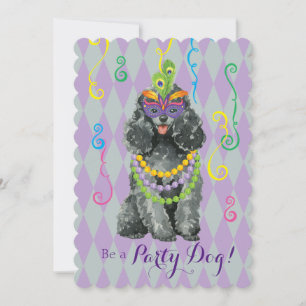 Mardi Gras Toy Poodle Einladung