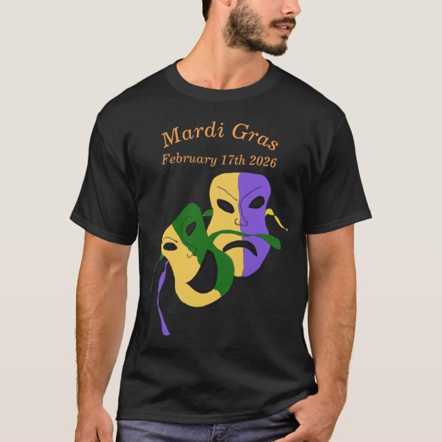 Mardi Gras Tragedy Comedy Mask T-Shirt (Vorderseite)