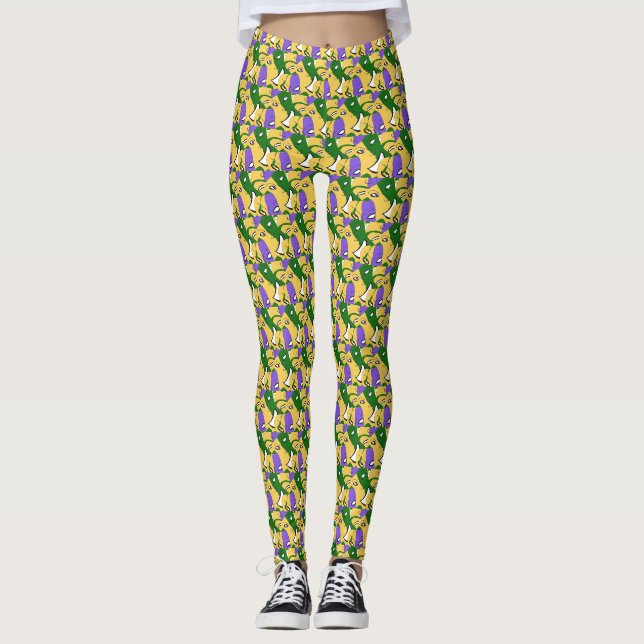 Mardi Gras Tragic Comic Mask Leggings (Vorderseite)