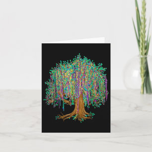 Mardi Gras Tree Beads New Orleans 2025 Wasserfarbe Karte