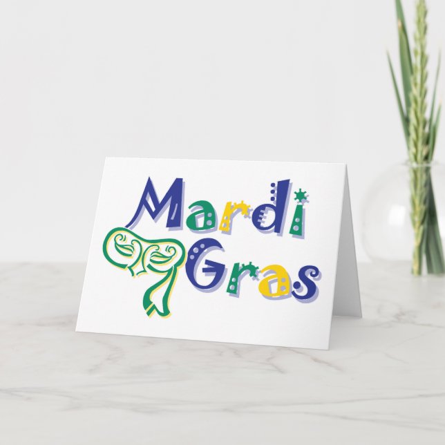 Mardi Gras Tri Mask Karte (Vorderseite)