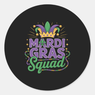 Mardi Gras-Truppe Matching Group Mardi Gras Kreuzf Runder Aufkleber