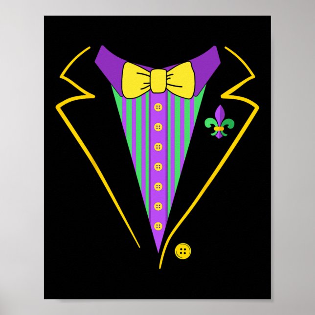Mardi Gras Tuxedo Anzug für Kletterhexen: Poster (Vorne)