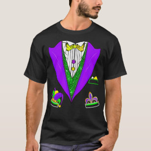 Mardi Gras Tuxedo Vest Party Anzug Parco delle cam T-Shirt