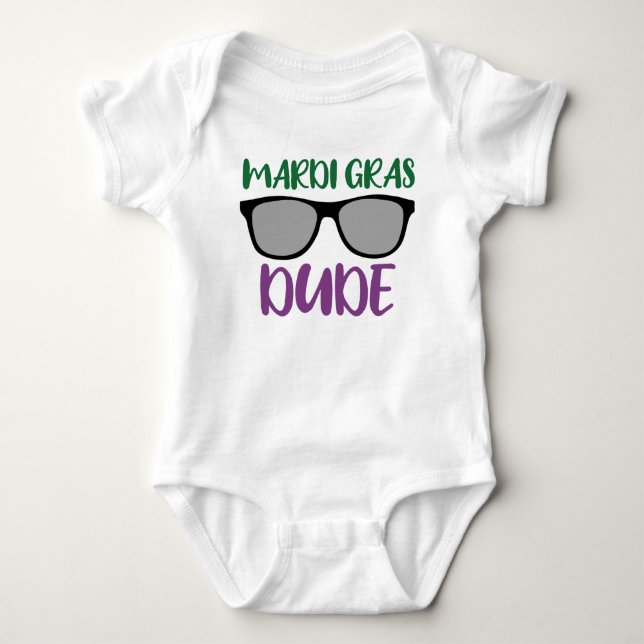 Mardi Gras Typ // Fun Niedlich Mardi Gras Carnival Baby Strampler (Vorderseite)