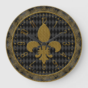 Mardi Gras Uhr, Golden Lilie, große Uhr