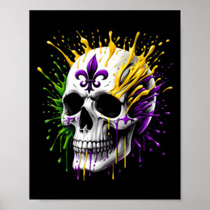 Mardi Gras Umzug Totenkopf Karneval Fett New Orlea Poster