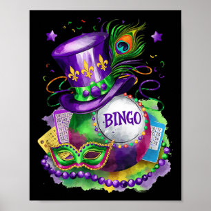 Mardi Gras und Bingo Perfekt Mix Kostüm Festival Poster