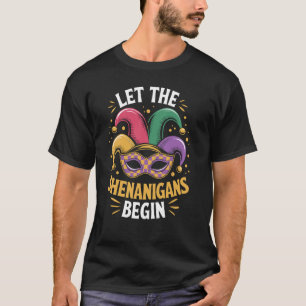 Mardi Gras-Unsinn mit lustigem festlichen Narrenhu T-Shirt