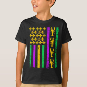 Mardi Gras US-amerikanische Flagge Crawfish Männer T-Shirt