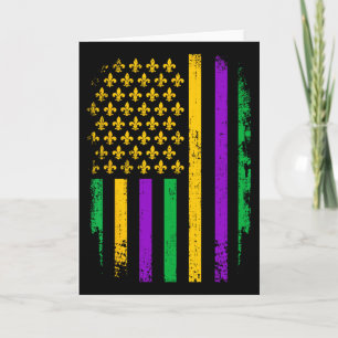 Mardi Gras US-amerikanische Flagge mit Fleur de Li Karte