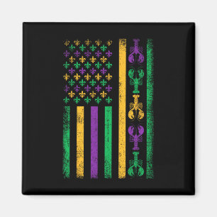 Mardi Gras US-amerikanische Flagge mit Languste Ne Magnet