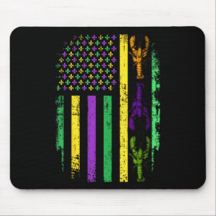 Mardi Gras US-amerikanische Flagge mit Languste Ne Mousepad