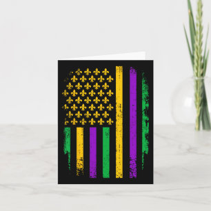 Mardi Gras US-amerikanische Flagge mit neuer Lilie Karte