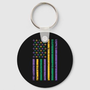 Mardi Gras Us Flag Schlüsselanhänger