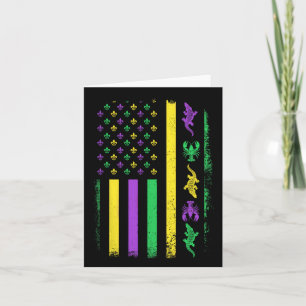 Mardi Gras Usa American Flag Crawfish Alligator Ma Karte