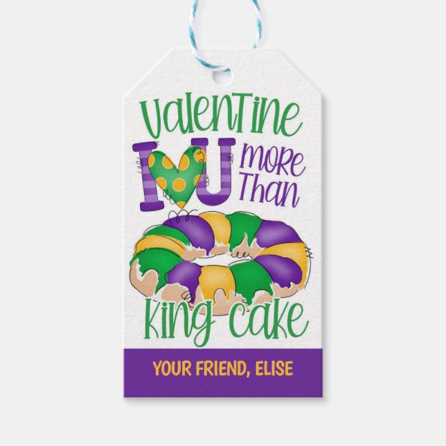 Mardi Gras Valentine Favor Tag Geschenkanhänger (Vorderseite)