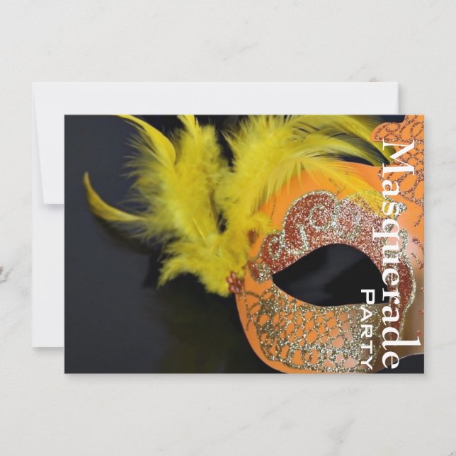 Mardi Gras Venezianisch Masquerade Party Einladung (Vorderseite)