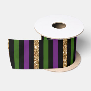 Mardi Gras Vertikale Linien Golden Glitter NOLA Satinband