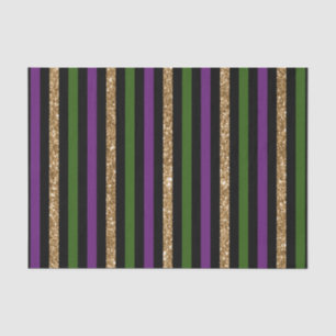 Mardi Gras Vertikale Linien Golden Glitzer NOLA Seidenpapier