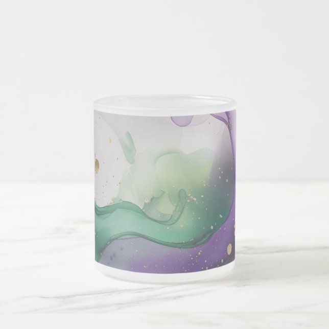 Mardi Gras Vibes Watercolor Tinte Mattglastasse (Mittel)